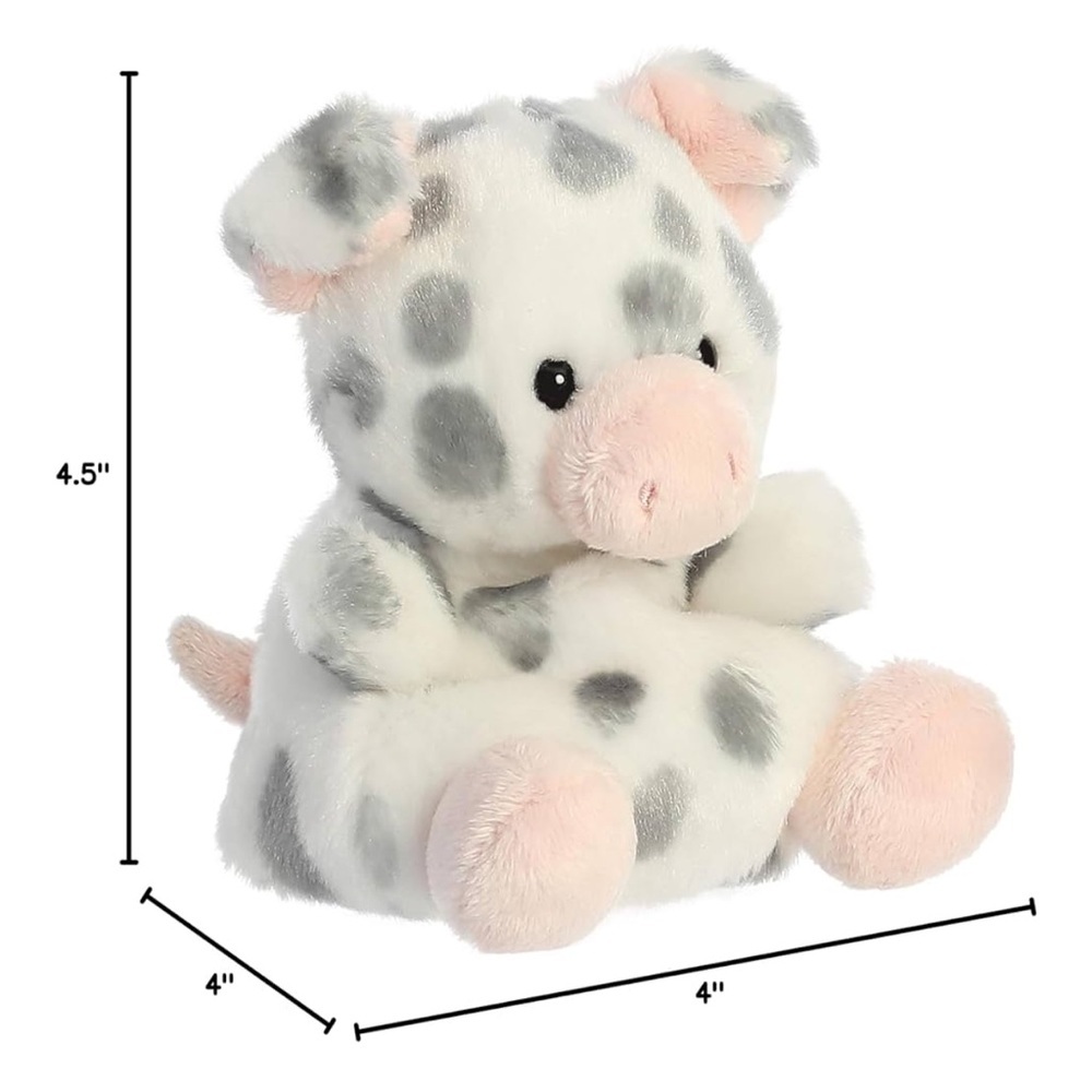 Adorable Palm Pals™ Piggles Spotted Piglet™ - Pocket-Sized White 5 Inches - Picture 7 of 7